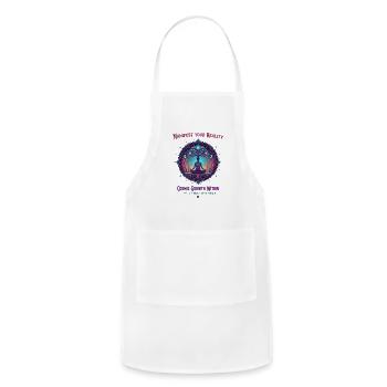 Manifest Your Reality Cosmic Growth Yoga Meditatio - Adjustable Apron - white - Front - Julia (174cm)