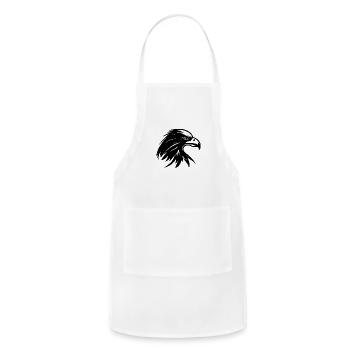 Elegant Eagle Head In Tattoo Style - Adjustable Apron - white - Front - Julia (174cm)
