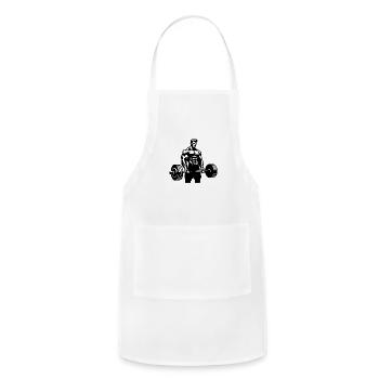Ambitious Athlete With Barbell - Adjustable Apron - white - Front - Julia (174cm)