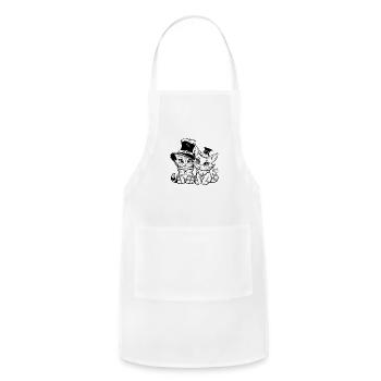 Two Cute Magic Cats With Magic Hats - Adjustable Apron - white - Front - Julia (174cm)