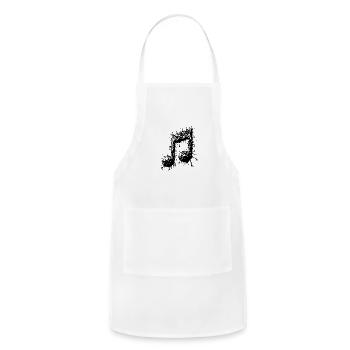 Fluid Flowing Music Notes - Adjustable Apron - white - Front - Julia (174cm)