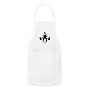 Ambitious Athlete With Barbell - Adjustable Apron - white - Front - Julia (174cm)