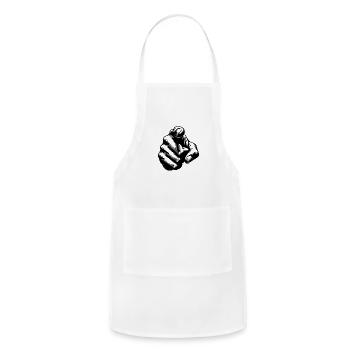 Motivational Design Index Finger Hand Gesture - Adjustable Apron - white - Front - Julia (174cm)