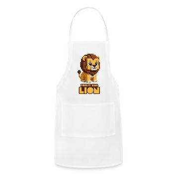 Forest King Lion Pixel Art - Adjustable Apron - white - Front - Julia (174cm)