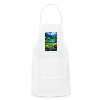 Floral Fusion - Adjustable Apron - white - Front - Julia (174cm)
