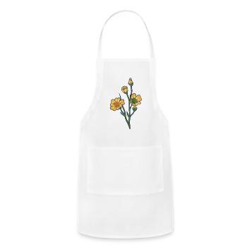 Yellow Flowers - Adjustable Apron - white - Front - Julia (174cm)