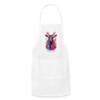 Cool Moose With Sunglasses - Adjustable Apron - white - Front - Julia (174cm)
