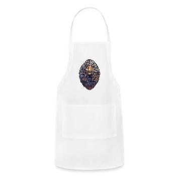 Beautiful Painting of a Lion of my Paintings - Adjustable Apron - white - Front - Julia (174cm)