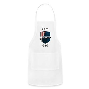 iam captain dad - Adjustable Apron - white - Front - Julia (174cm)