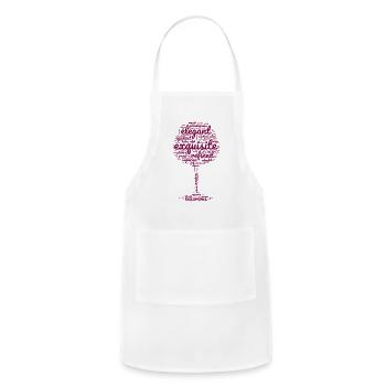 Wine Love in Letters - Adjustable Apron - white - Front - Julia (174cm)