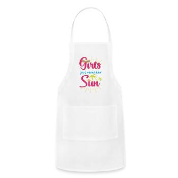 Girls Just wanna have some Sun - Adjustable Apron - white - Front - Julia (174cm)
