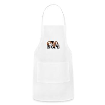 Basset Hound Nope - Adjustable Apron - white - Front - Julia (174cm)