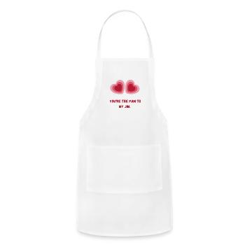 "You're the Pam to my Jim. " - Adjustable Apron - white - Front - Julia (174cm)
