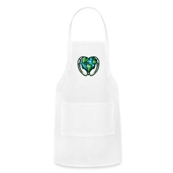 Husky Hero Guarding Planet Earth - Adjustable Apron - white - Front - Julia (174cm)
