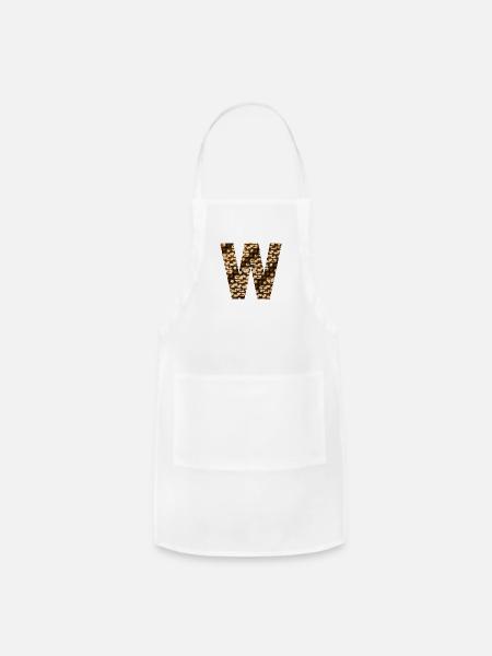 W - Batik Pattern - Adjustable Apron - white