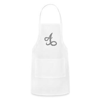 Alphabet A silver letter alphabet monogram - Adjustable Apron - white - Front - Julia (174cm)