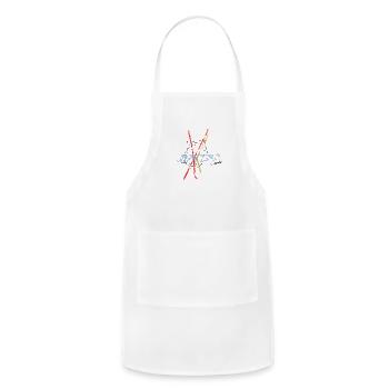 Abstract geometric art with colorful bold lines - Adjustable Apron - white - Front - Julia (174cm)