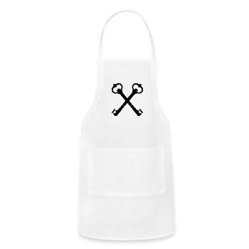 keys crossed - Adjustable Apron - white - Front - Julia (174cm)