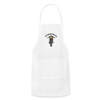 Custom Motorcycle - Adjustable Apron - white - Front - Julia (174cm)