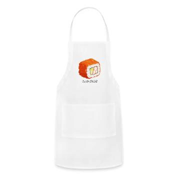 Raw-some Sushi Sticker - Adjustable Apron - white - Front - Julia (174cm)