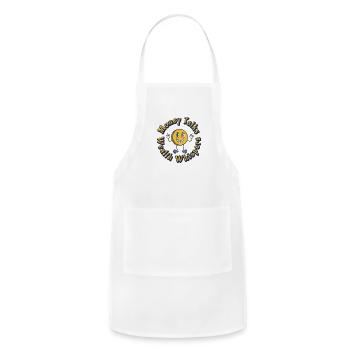 Money Talk Wealth Whispers - Adjustable Apron - white - Front - Julia (174cm)