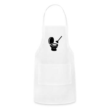 Plumber logo Toilet with plunger - Adjustable Apron - white - Front - Julia (174cm)