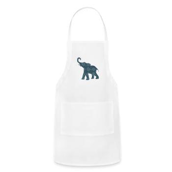 Elephant fractal Art - Adjustable Apron - white - Front - Julia (174cm)