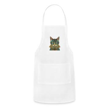 Feline Fusion: Bill Sienkiewicz Inspired Decor - Adjustable Apron - white - Front - Julia (174cm)