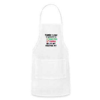 Things I like To Participate In Christmas - Adjustable Apron - white - Front - Julia (174cm)