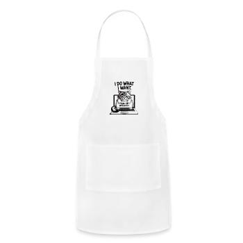 Grumpy Cat "Work in Progress" Laptop Humor - Adjustable Apron - white - Front - Julia (174cm)