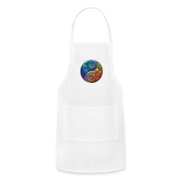 Fractal Yin Yang Yoga - Adjustable Apron - white - Front - Julia (174cm)