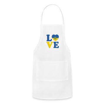 I Love Ukraine | Stand With Ukraine - Adjustable Apron - white - Front - Julia (174cm)