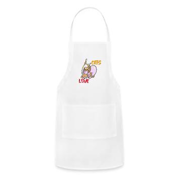 CATS LOVER - Adjustable Apron - white - Front - Julia (174cm)