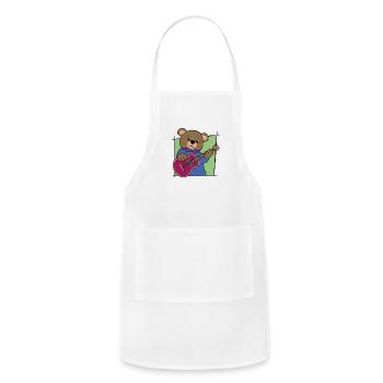 Bear Cub Guitar Music - Adjustable Apron - white - Front - Julia (174cm)