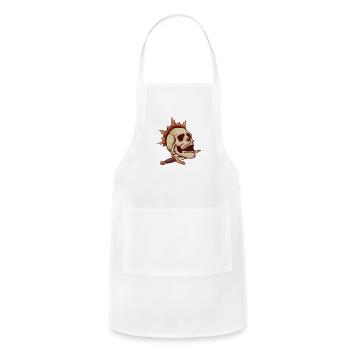 Dagger And Crown Majestic Skull - Adjustable Apron - white - Front - Julia (174cm)