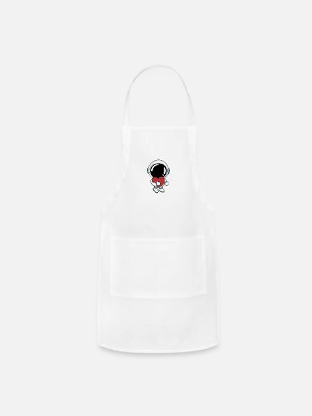 Love Astronaut Valentine Da - Adjustable Apron - white