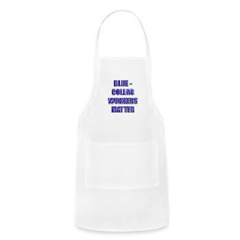 BLUE-COLLAR WORKERS MATTER - Adjustable Apron - white - Front - Julia (174cm)
