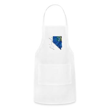 Nevada State Flag in Nevada State Map NV - Adjustable Apron - white - Front - Julia (174cm)