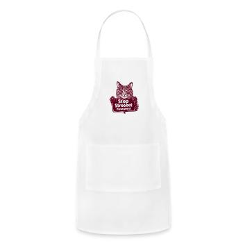 Cat with a "Respect My Space" sign - Adjustable Apron - white - Front - Julia (174cm)