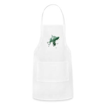 Vintage White Dog Silhouette GSD White German Shep - Adjustable Apron - white - Front - Julia (174cm)