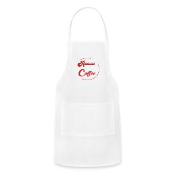 Addicted To Coffee - Adjustable Apron - white - Front - Julia (174cm)
