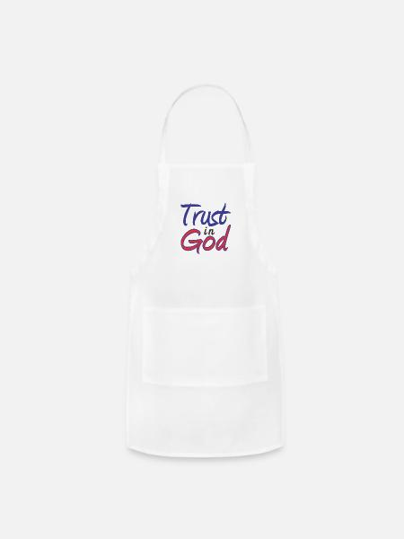Trust in God - Adjustable Apron - white