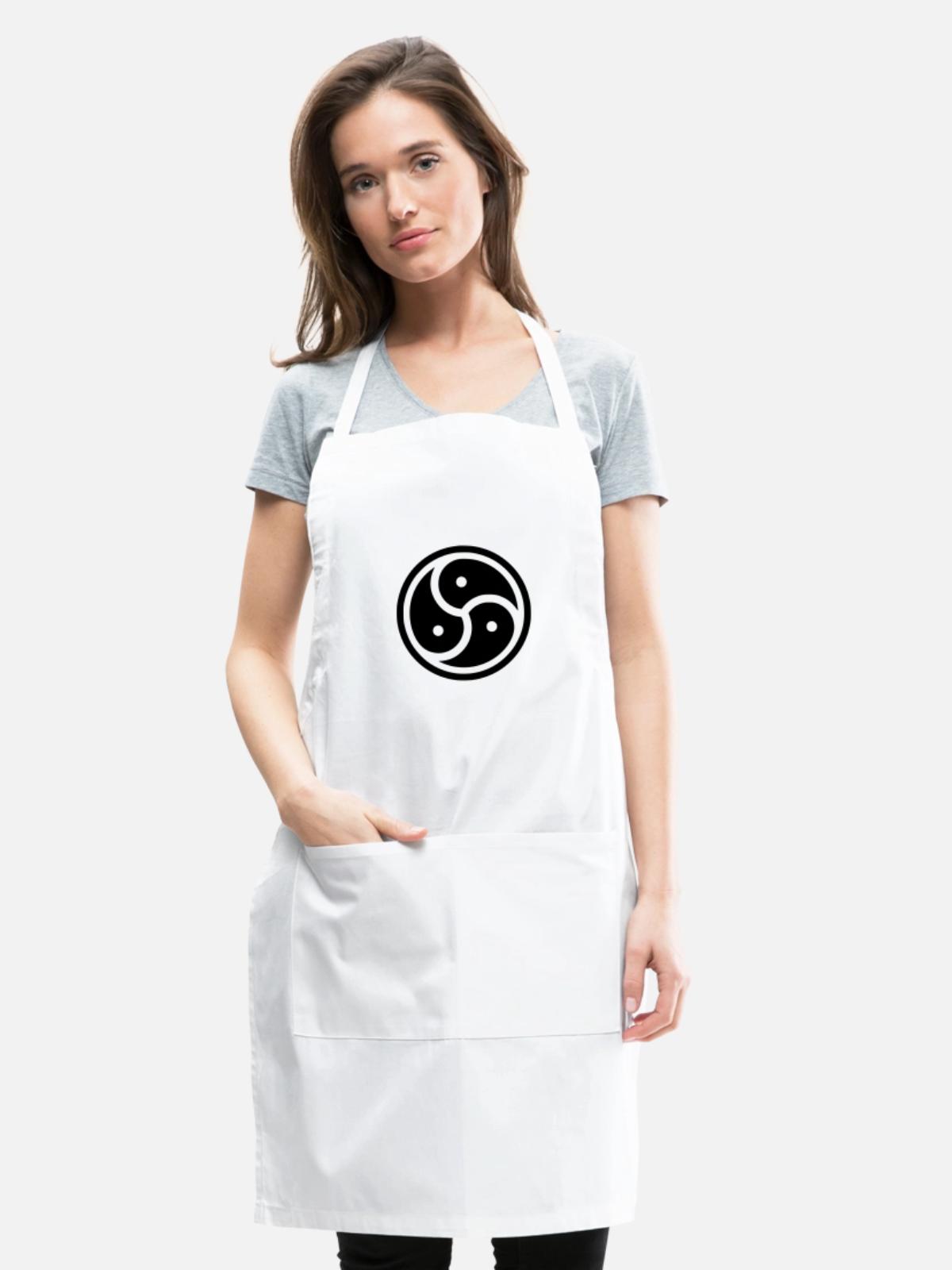 Kink Community Symbol - Adjustable Apron - white - Front - Julia (174cm)