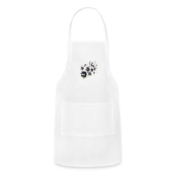 Makkuro kurosuke ink - Adjustable Apron - white - Front - Julia (174cm)