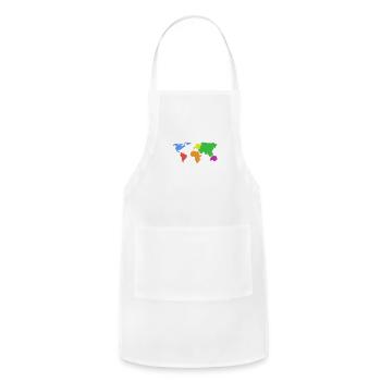World Map Earth Continents and Oceans Colored Gift - Adjustable Apron - white - Front - Julia (174cm)