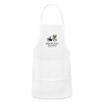 Mackinac Island Bike Michigan - Adjustable Apron - white - Front - Julia (174cm)