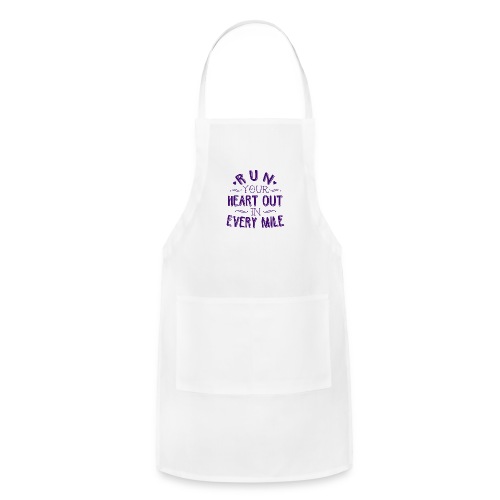 RUN YOUR HEART OUT Cute Women's Design in Purple - Adjustable Apron