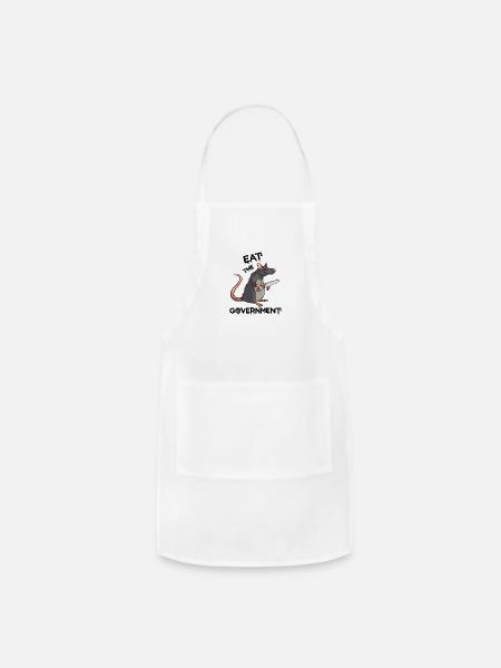 Eat The Government Rat Funny - Adjustable Apron - white