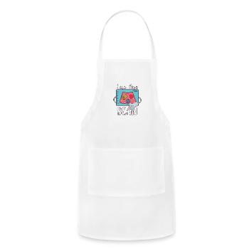 Cute Ultrasound Cartoon Gift For Sonographers - Adjustable Apron - white - Front - Julia (174cm)