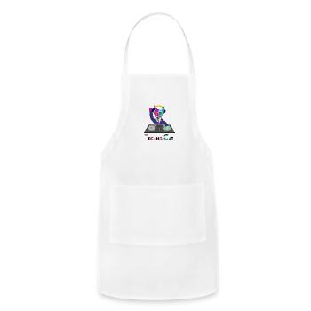 Techno Cat - Catsondrugs.com Technolovers Ravers - Adjustable Apron - white - Front - Julia (174cm)